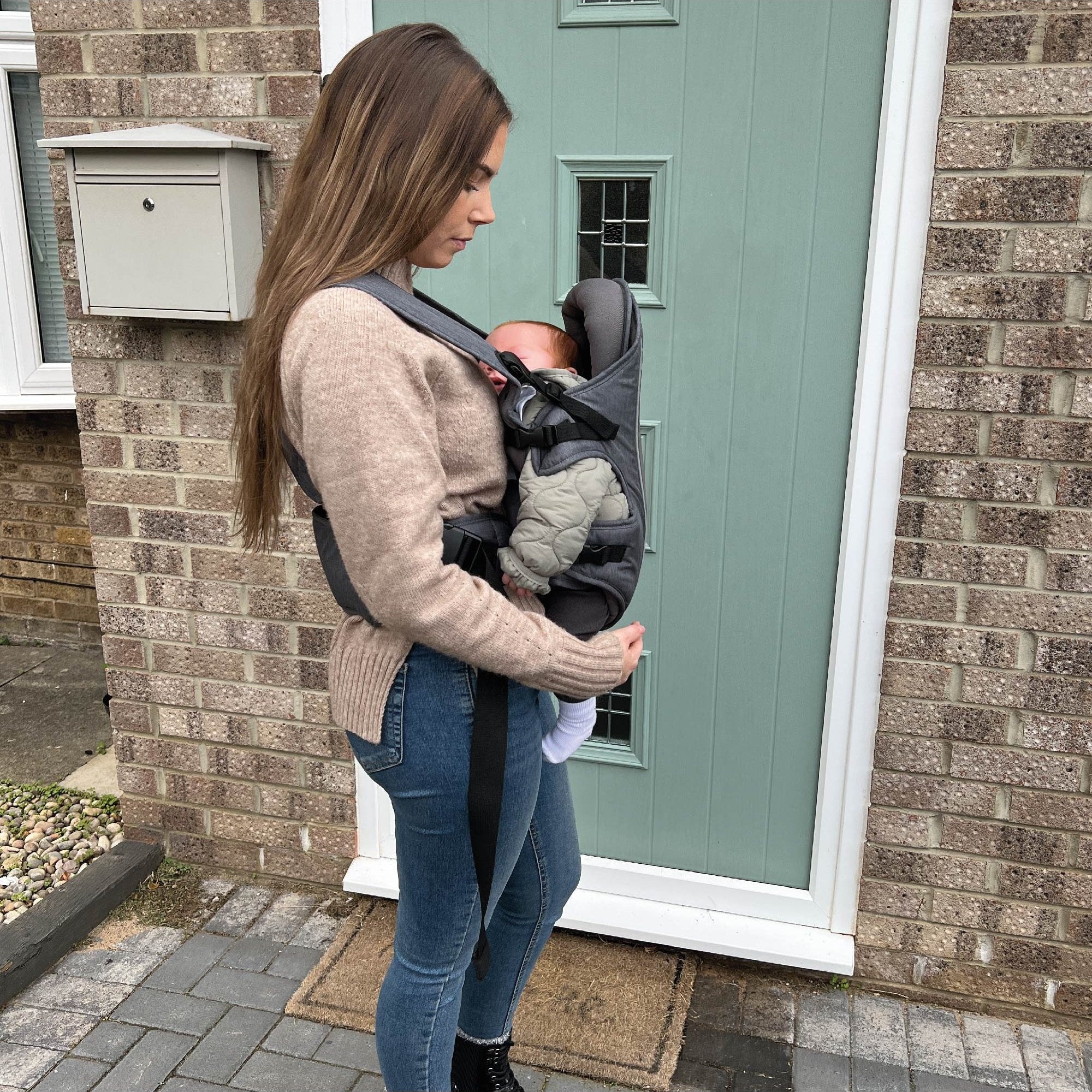 Newborn Baby Carrier Dark Grey - Image 4